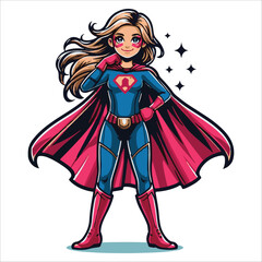 Girl Superhero, vector illustration