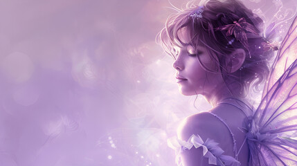 portrait of a fairy with closed eyes