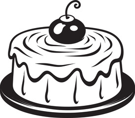 Classic Cake Emblem Nostalgic Dessert Appeal Vintage Round Cake Icon Iconic Baking Tradition