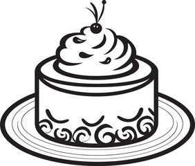 Vintage Round Cake Icon Iconic Baking Tradition Retro Cake Design Vintage Pastry Elegance