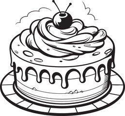 Old fashioned Cake Symbol Artistic Dessert Legacy Elegant Vintage Bakery Badge Timeless Cake Craftsmanship