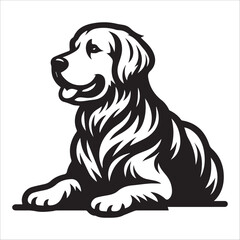 Golden Retriever, vector illustration, silhouette