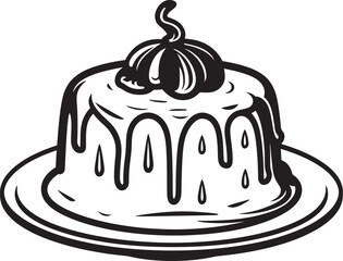 Antique Style Cake Emblem Vintage Bakery Art Classic Victorian Cake Icon Graceful Baked Goods