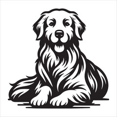 Golden Retriever, vector illustration, silhouette
