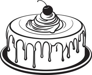 Old fashioned Cake Illustration Celebrating Sweet Traditions Elegant Vintage Bakery Symbol Artistic Cake Craft