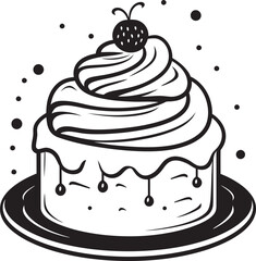 Rustic Round Cake Badge Vintage Dessert Elegance Antique Bakery Icon Iconic Cake Symbolism