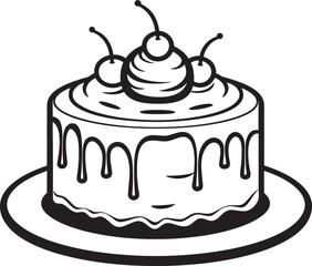 Classic Cake Logo Nostalgic Baked Goods Vintage Dessert Badge Retro Bakery Artistry