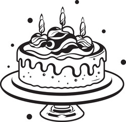 Vintage Cake Icon Artisanal Pastry Heritage Nostalgic Round Cake Design Classic Sweetness