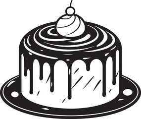 Vintage Dessert Badge Retro Bakery Artistry Victorian Era Cake Symbol Timeless Confectionery