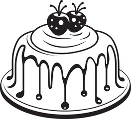 Rustic Round Cake Logo Vintage Bakery Heritage Antique Cake Illustration Historical Pastry Charm