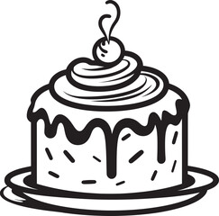 Elegant Cake Badge Celebrating Retro Desserts Antique Style Cake Emblem Vintage Bakery Excellence