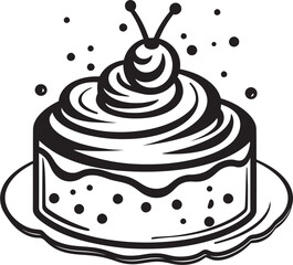 Old fashioned Cake Badge Nostalgic Baking Charm Rustic Bakery Logo Vintage Cake Design