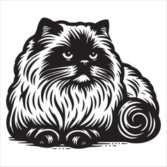 Himalayan Cat, vector illustration, silhouette 1