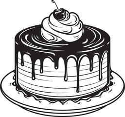 Classic Cake Icon Nostalgic Bakery Craft Vintage Dessert Design Symbolic Cake Tradition