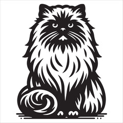 Himalayan Cat, vector illustration, silhouette