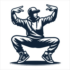 Hip-hop dancer, vector illustration