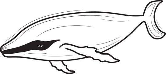 Whimsical Whale Emblem Playful Marine Concept Contemporary Whale Icon Modern Interpretation of Ocean Life