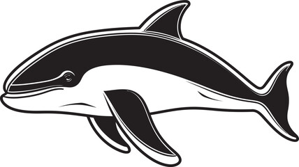 Obraz premium Whale Outline Icon Minimalistic Marine Art Serene Whale Symbol Tranquil Oceanic Majesty