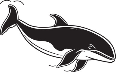 Serene Whale Symbol Tranquil Oceanic Majesty Ornate Whale Badge Detailed Representation of Aquatic Beauty