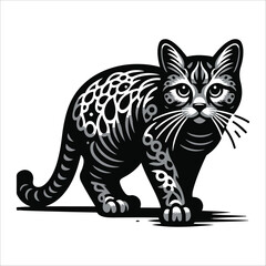Manx cat, vector illustration, silhouette