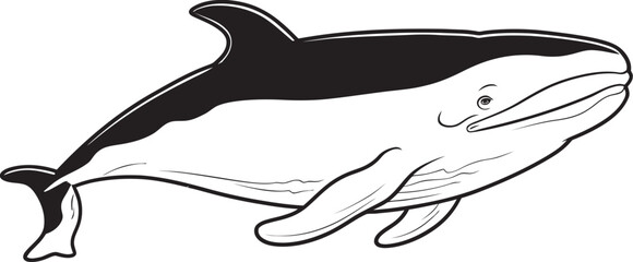 Obraz premium Whirlpool Whale Badge Spiraling Marine Representation Abstract Whale Symbol Conceptual Art of Oceanic Beauty