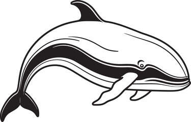 Whimsical Whale Design Playful Marine Creature Whale Crest Logo Regal Symbol of the Sea