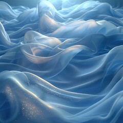 Obraz premium Smooth smoke waves of digital art above the clouds with the concept of a combination of comulunimbus waves creating sparkling smoke in an exotic, shiny gray color