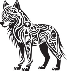 Minimalistic Wolf Icon Symbolic Simplicity Tribal Wolf Symbol Cultural Significance