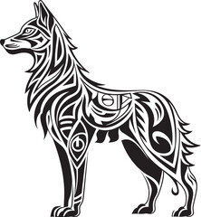 Tribal Wolf Icon Ancient Symbol of Strength Minimalist Wolf Badge Clean Lines, Strong Impact