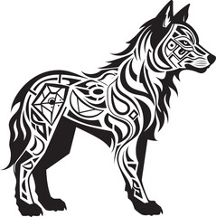 Minimalist Wolf Emblem Symbolic Representation Simple Wolf Badge Elegant and Understated