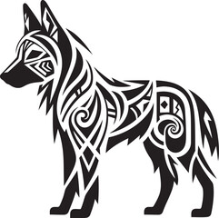 Primitive Wolf Icon Raw and Untamed Minimalist Wolf Emblem Symbolic Representation