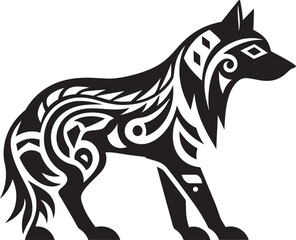 Tribal Wolf Symbol Raw Power in Design Primitive Wolf Icon Traditional Artistry
