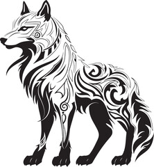 Tribal Wolf Icon Essence of Wildlife Simple Wolf Badge Ancient Wisdom in Design
