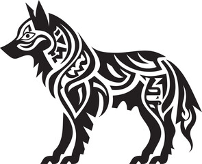 Minimalistic Wolf Symbol Clear and Concise Art Tribal Wolf Icon Ancient Wisdom in Design