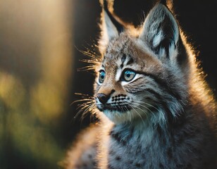 Obraz premium Wildlife Photography: Little Baby Lynx Portrait