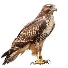 Majestic Hawk Isolated on White Background. High-Quality Bird Image