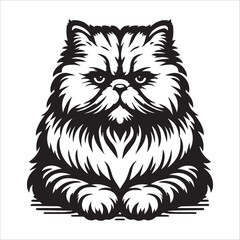 Persian Cat, vector illustration, silhouette