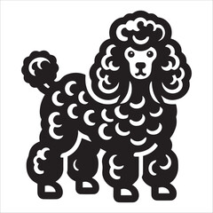 Poodle Dog, vector illustration, silhouette