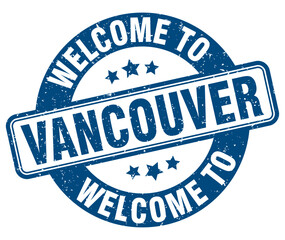 Welcome to Vancouver stamp. Vancouver round sign