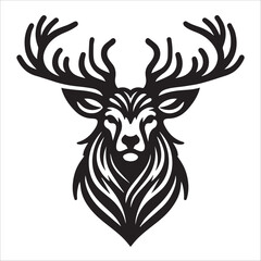 reindeer, vector illustration, silhouette