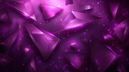 A purple abstract background featuring shiny geometric shapes and forms creating a visually dynamic composition