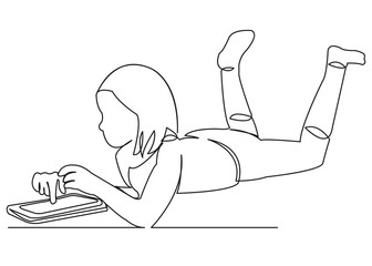 girl playing on tablet