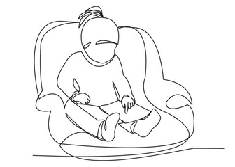 little girl is reading