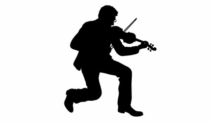 Silhouette of a person playing the violin