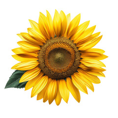 Fototapeta premium Solo Sunflower, bright yellow isolated on white background.