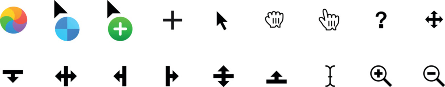 Mac OS mouse cursor pointer anchor click os icon. Clicking pointing hand clicks and waiting loading icons. by Apple Computers safari iOS UI arrows or hands cursors tools, computer ui text box zoom in