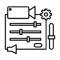 content creator outline icon design