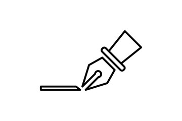 Pen icon. icon related to edit tool. suitable for web site, app, user interfaces, printable etc. line icon style. simple vector design editable