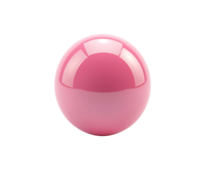 Shiny pink sphere isolated on white
