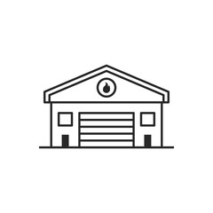 Fire station building icon line art